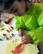 Girl In Green Dress Painting A Leaf Girl In Green Dress Painting A Leaf